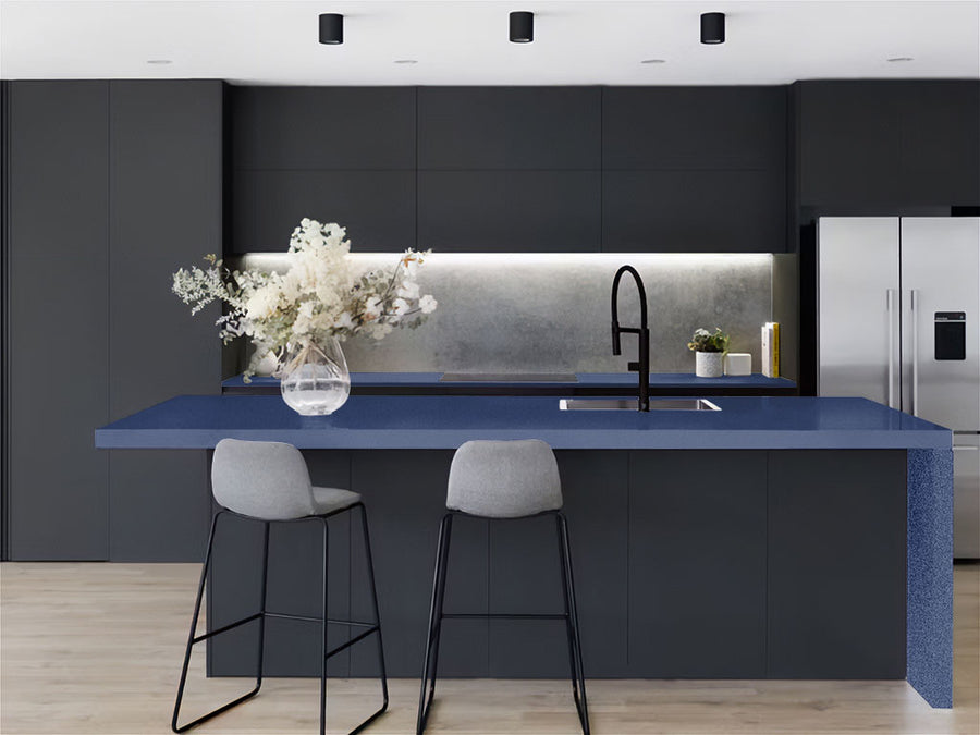Avery Dennison™ SW900 Matte Metallic Night Blue Kitchen Countertop Wraps