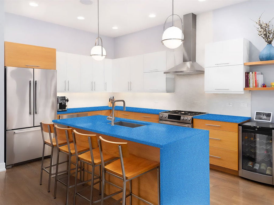 Avery Dennison SW900 Diamond Blue Custom Kitchen Counter Wraps