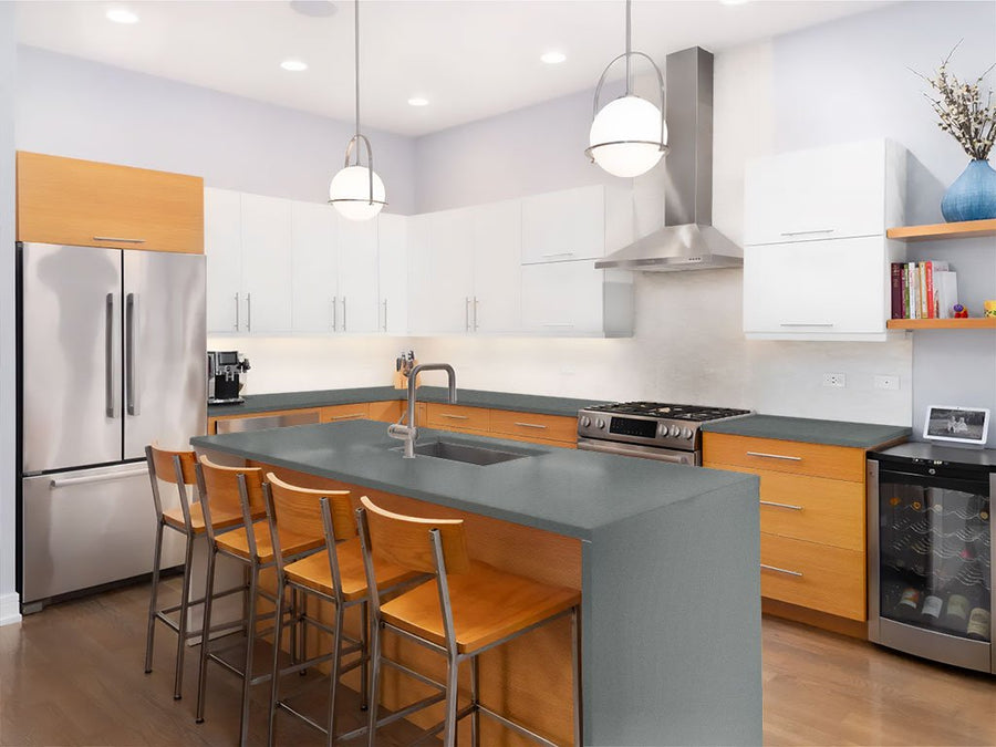 Avery Dennison SW900 Matte Metallic Gunmetal Custom Kitchen Counter Wraps