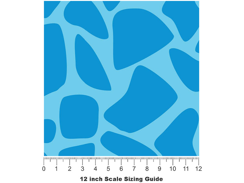 Azure Cobblestone Vinyl Film Pattern Size 12 inch Scale~Rwraps Azure Cobblestone Sizing Chart~3