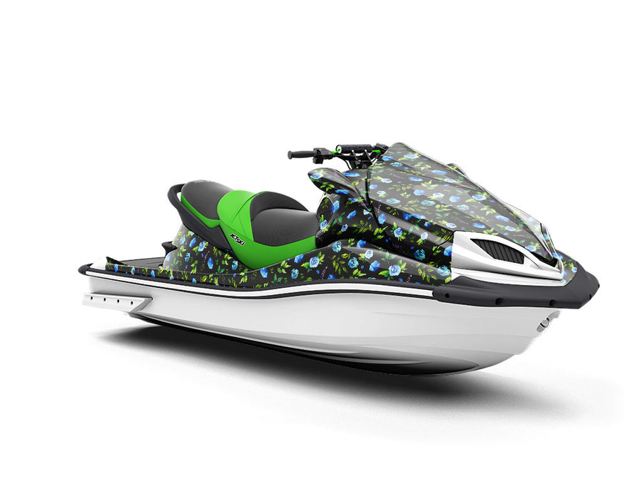 Azure Rose Floral Jet Ski Vinyl Customized Wrap