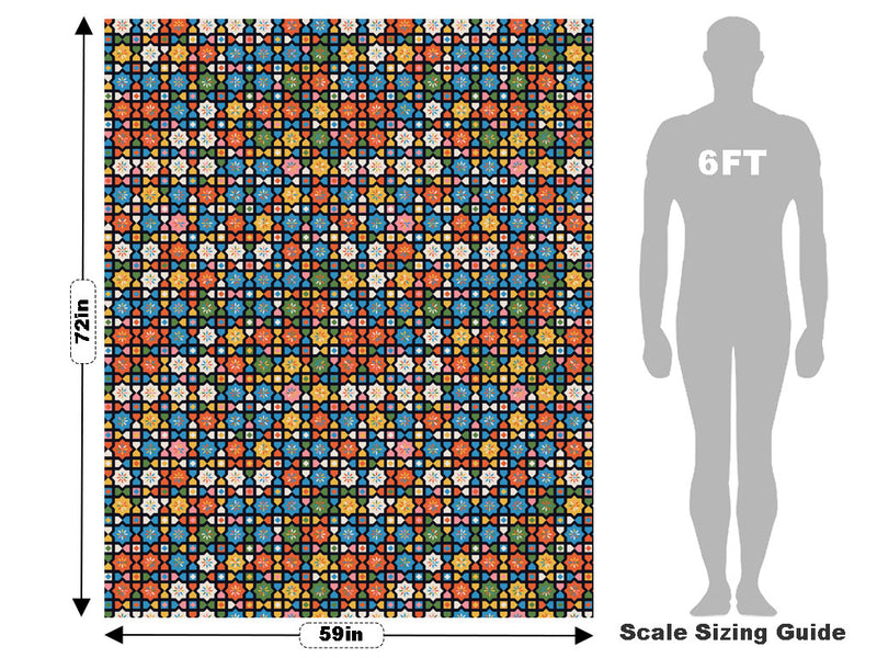 Babushka Rose Mosaic Vehicle Wrap Scale~Rwraps Series 914 Babushka Rose Mosaic Measurements~1