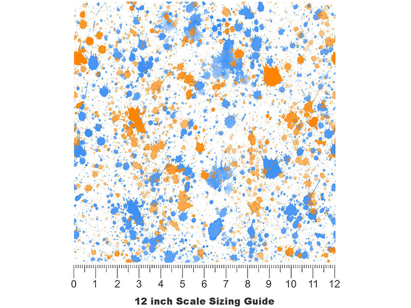 Baby Blues Paint Splatter Vinyl Film Pattern Size 12 inch Scale~Rwraps Baby Blues Paint Splatter Sizing Chart~2