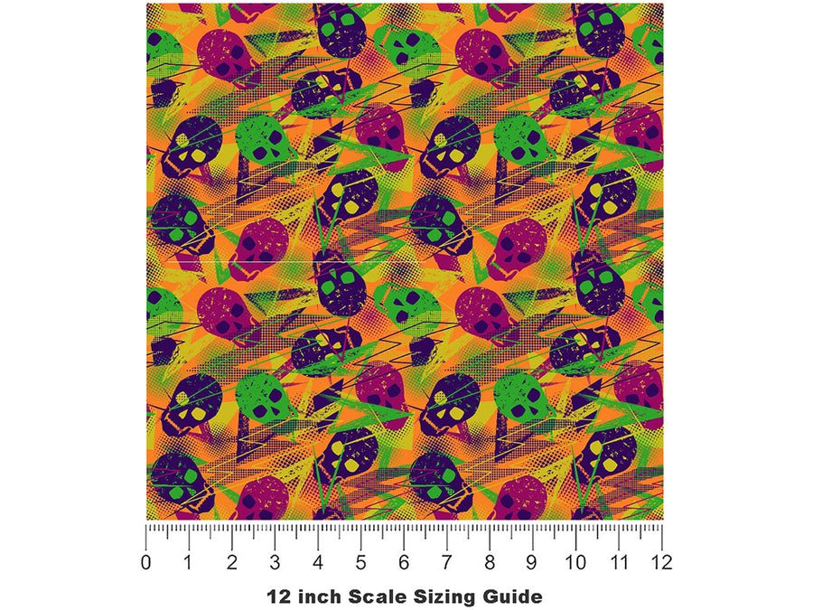 Back to Back Graffiti Vinyl Film Pattern Size 12 inch Scale~Rwraps Back to Back Graffiti Sizing Chart~2