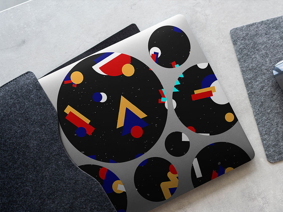 background retro abstract geometric DIY Laptop Stickers