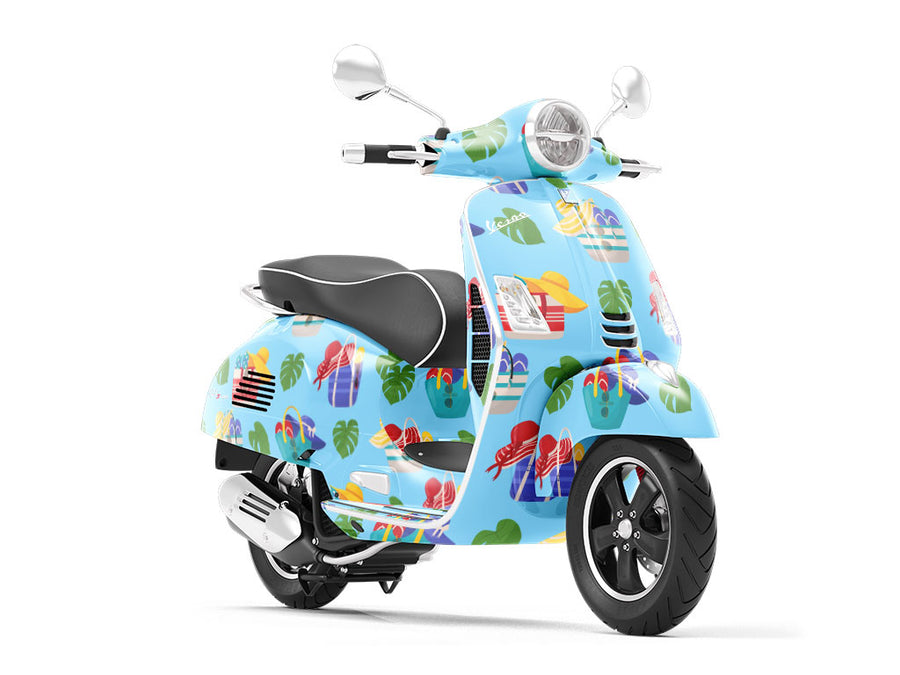 Bags Packed Summertime Vespa Scooter Wrap Film