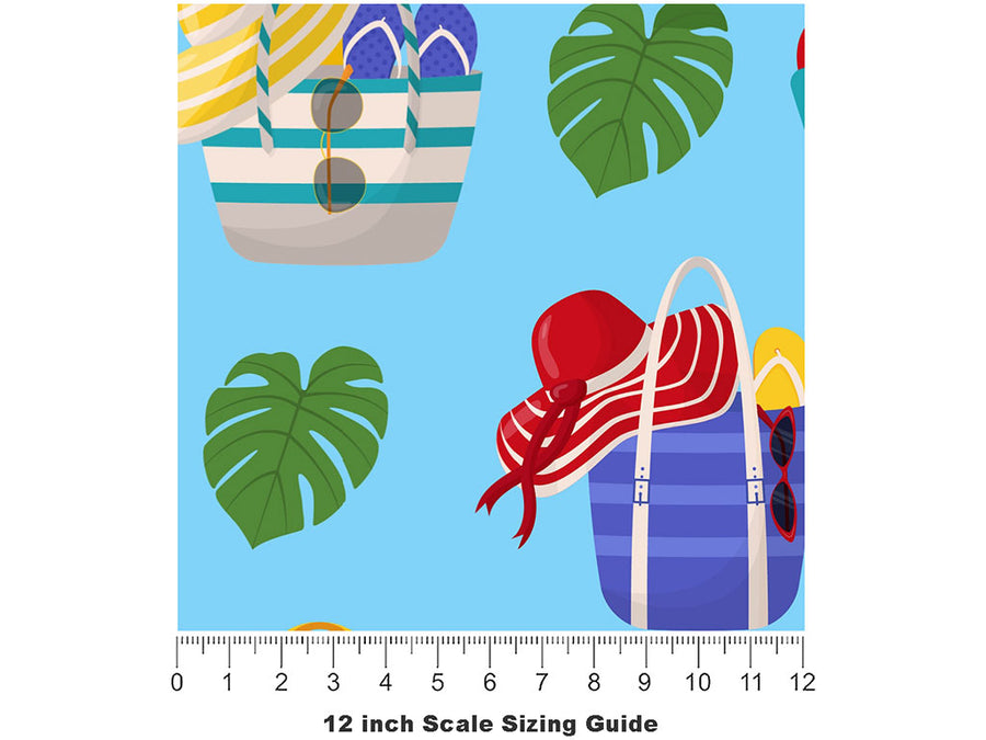 Bags Packed Summertime Vinyl Film Pattern Size 12 inch Scale~Rwraps Bags Packed Summertime Sizing Chart~2