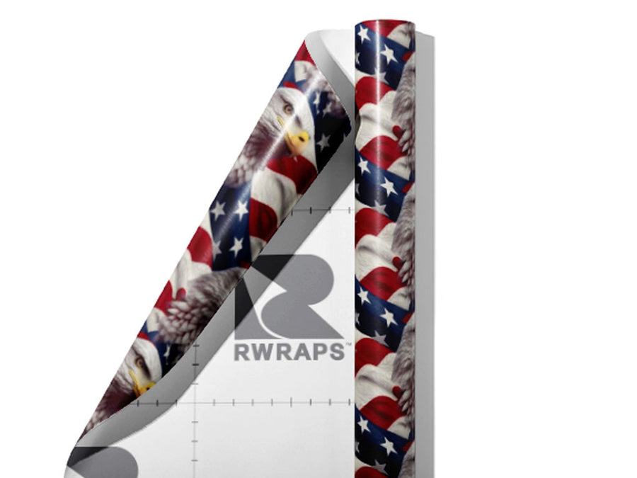 Bald Eagle Americana Wrap Film Sheets~Rwraps Series 914 Bald Eagle Americana Scrolled Sheet~4