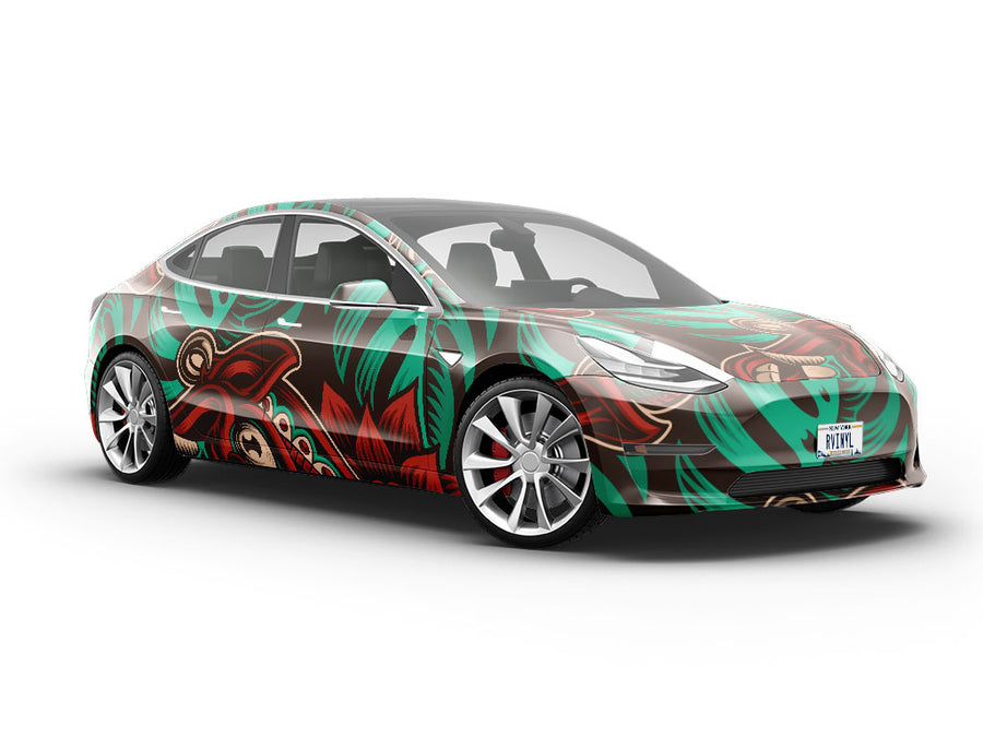 Bali Mask Asian Vehicle Vinyl Wrap