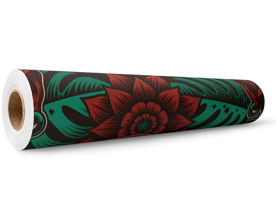 Bali Mask Asian Wrap Film Wholesale Roll~Rwraps Series 914 Digitally Printed Vinyl Roll~5