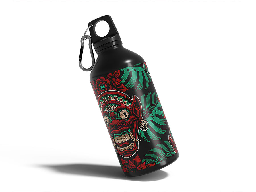 bali mask japanese Water Bottle DIY Stickers