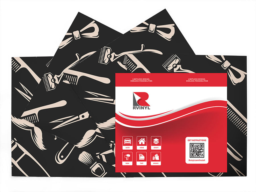 barbershop tools barber shop Craft Vinyl Sheet Pack