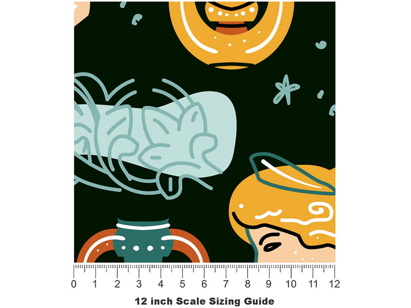 Barefaced Lyre Greco Roman Vinyl Film Pattern Size 12 inch Scale~Rwraps Barefaced Lyre Greco Roman Sizing Chart~2