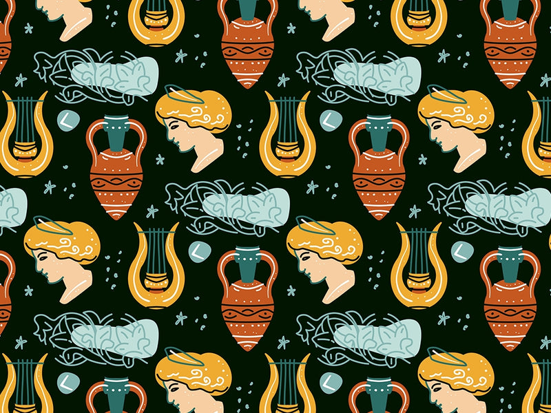 Barefaced Lyre Greco Roman Vinyl Wrap Pattern~Rwraps Series 914 Digitally Printed Vinyl Wrap~0