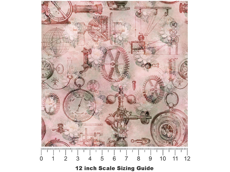 Barometric Romance Steampunk Vinyl Film Pattern Size 12 inch Scale~Rwraps Barometric Romance Steampunk Sizing Chart~2
