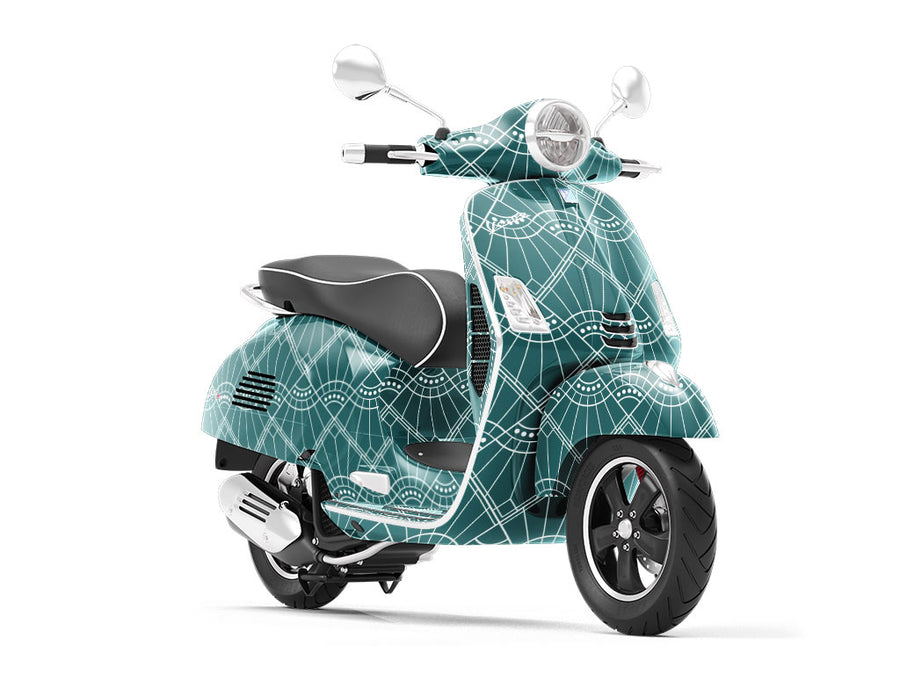 Baseball Diamond Art Deco Vespa Scooter Wrap Film