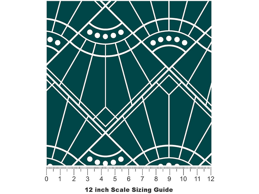 Baseball Diamond Art Deco Vinyl Film Pattern Size 12 inch Scale~Rwraps Baseball Diamond Art Deco Sizing Chart~2