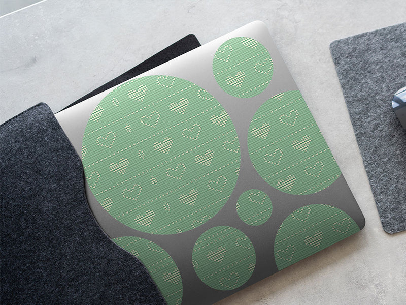 bashful teal heart DIY Laptop Stickers
