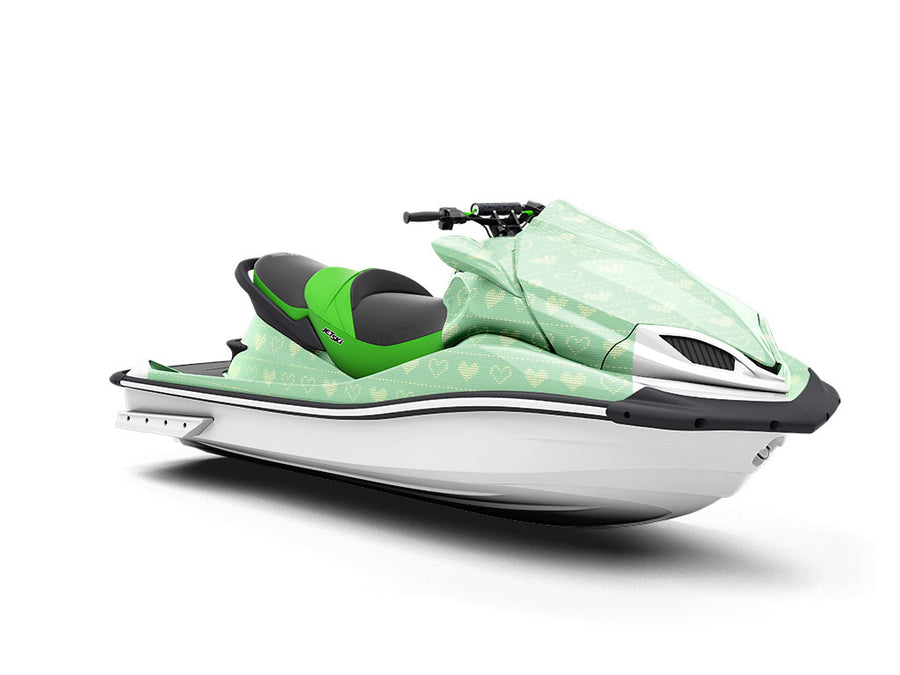 Bashful Teal Heart Jet Ski Vinyl Customized Wrap