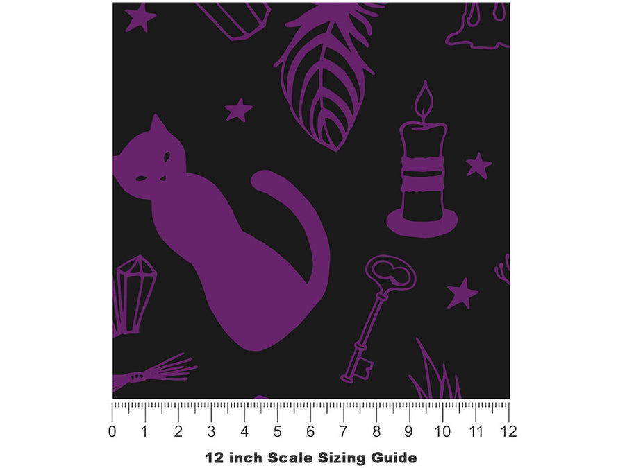 Basic Spellwork Witch Vinyl Film Pattern Size 12 inch Scale~Rwraps Basic Spellwork Witch Sizing Chart~2