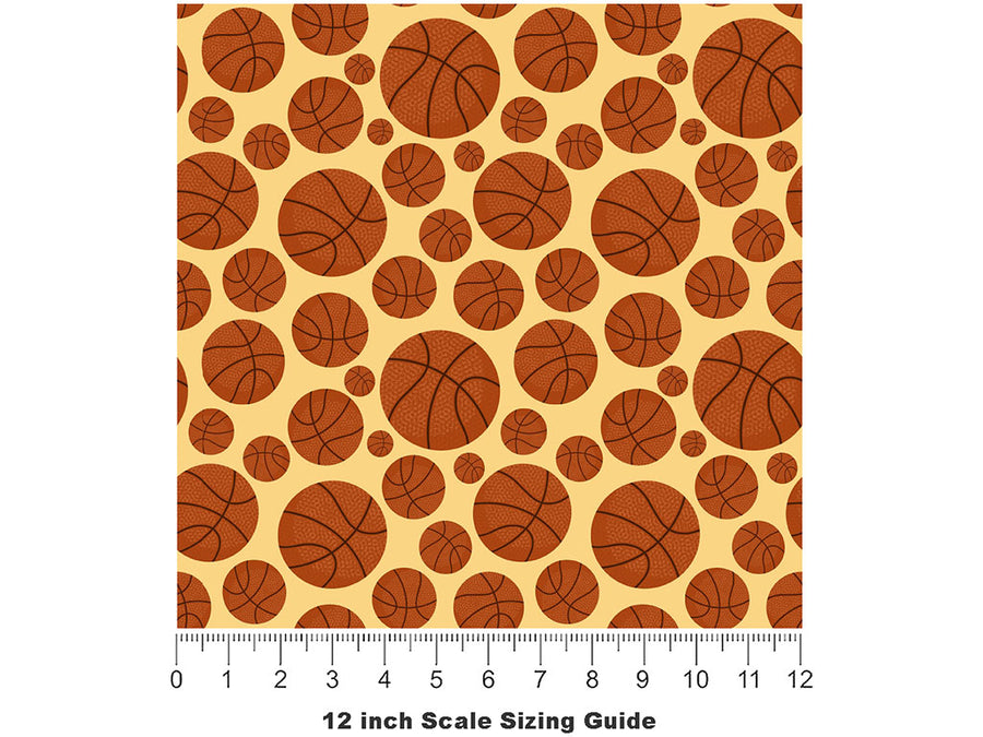 Basketball Practice Sport Vinyl Film Pattern Size 12 inch Scale~Rwraps Basketball Practice Sport Sizing Chart~2