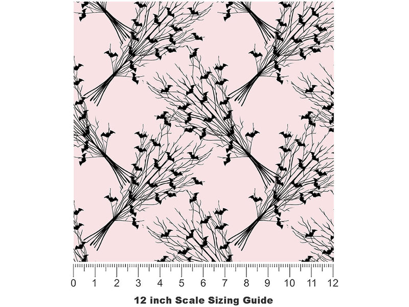 Bat Bouquet Gothic Vinyl Film Pattern Size 12 inch Scale~Rwraps Bat Bouquet Gothic Sizing Chart~2