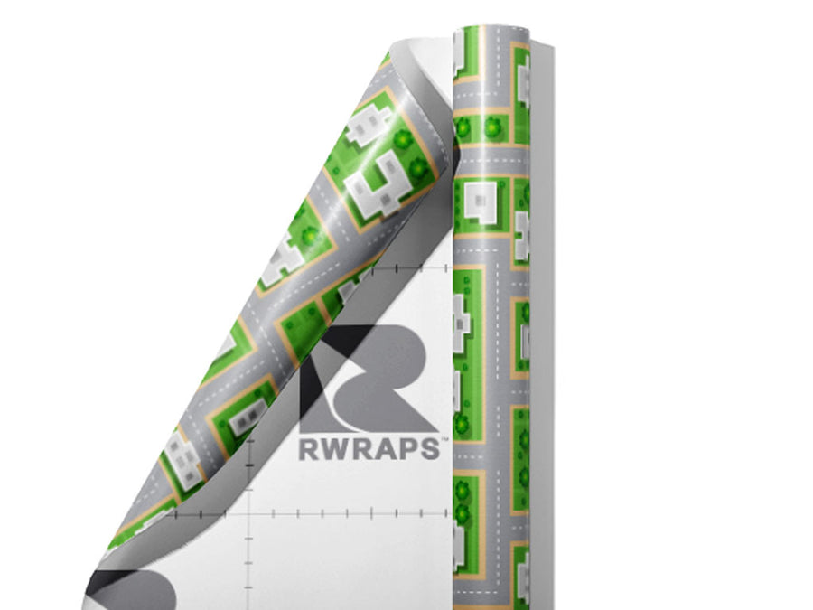 Be Neighborly Cityscape Wrap Film Sheets~Rwraps Series 914 Be Neighborly Cityscape Scrolled Sheet~4