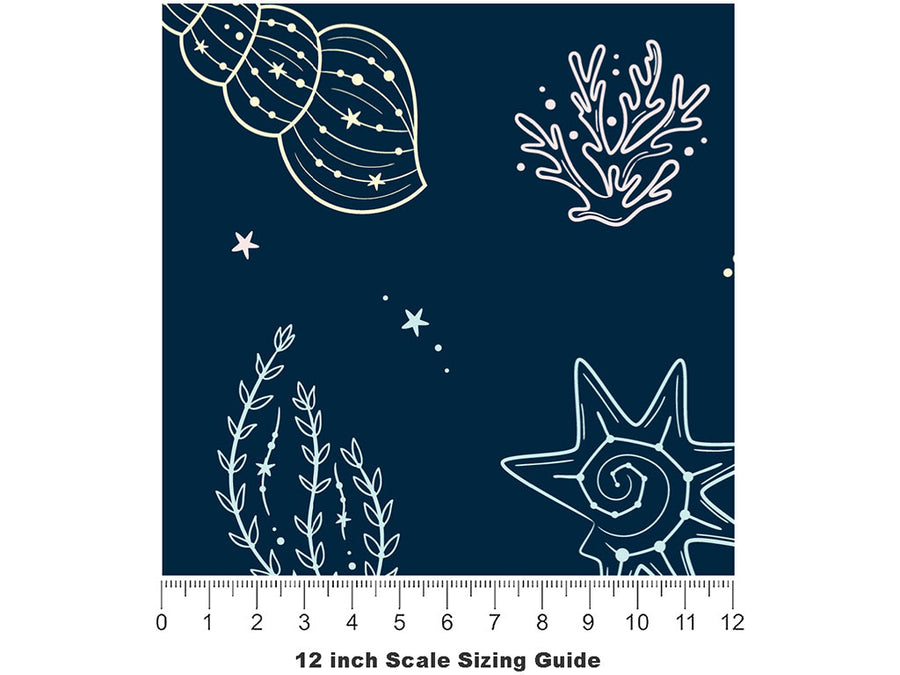 Beachy Constellations Marine Life Vinyl Film Pattern Size 12 inch Scale~Rwraps Beachy Constellations Marine Life Sizing Chart~2