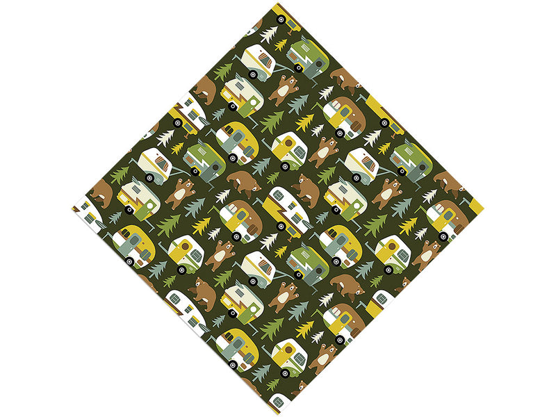 Bear Attack Camping Vinyl Wrap Pattern