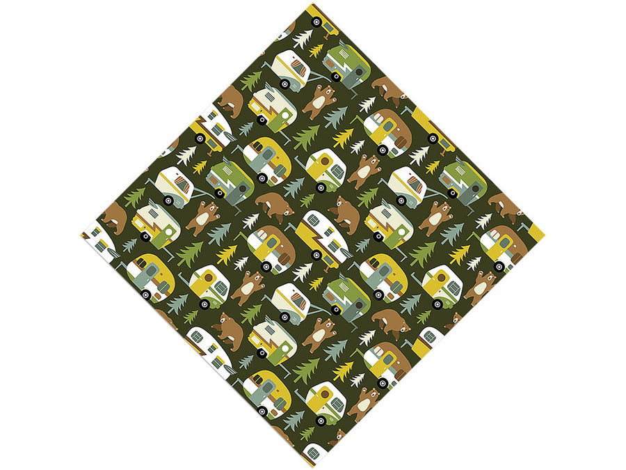 Bear Attack Camping Vinyl Wrap Pattern