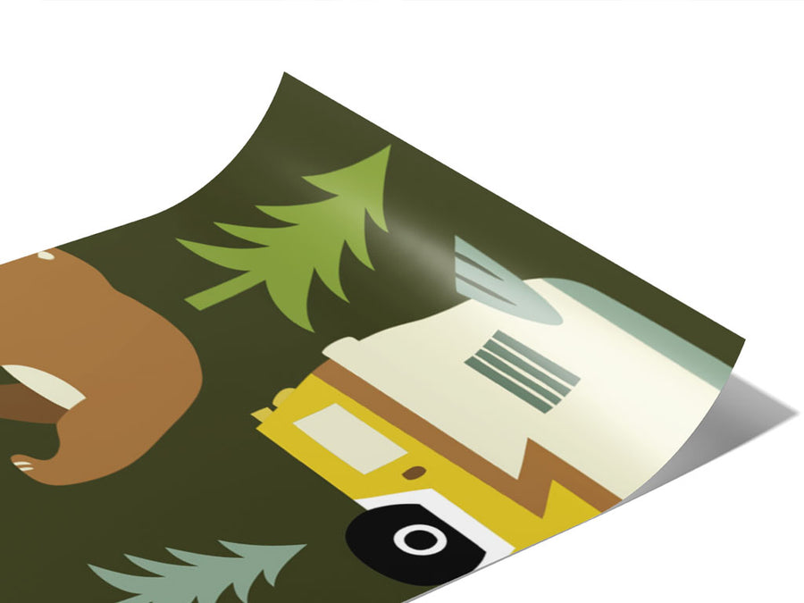 Bear Attack Camping Vinyl Wraps~Rwraps Series 914 Digitally Printed Vinyl Wrap~0