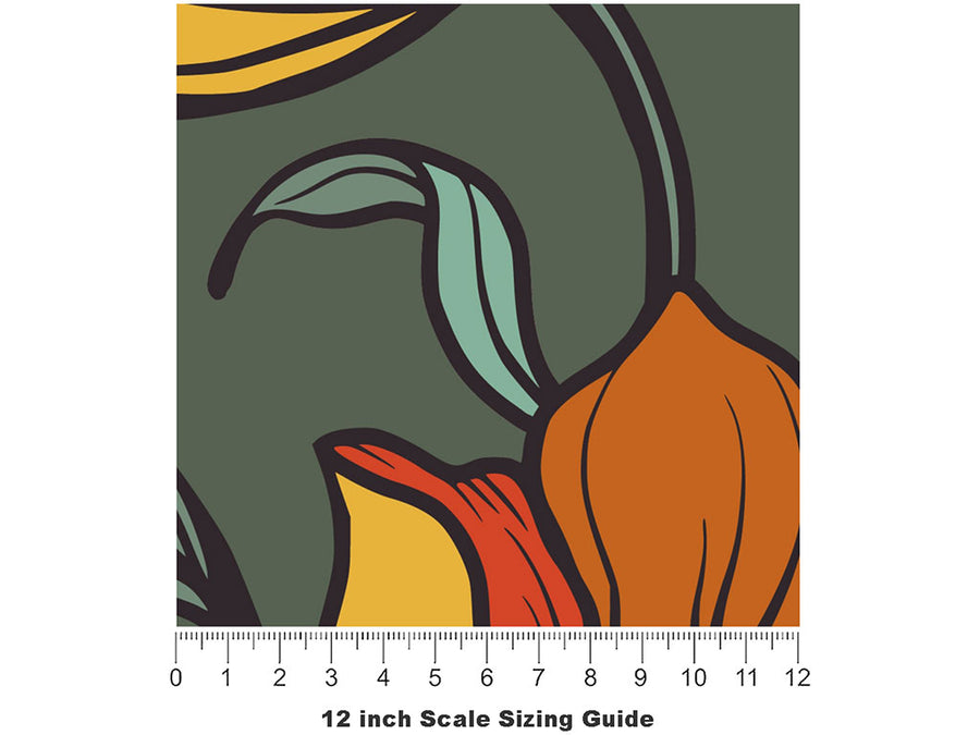 Belle De Jour Retro Vinyl Film Pattern Size 12 inch Scale~Rwraps Belle De Jour Retro Sizing Chart~2