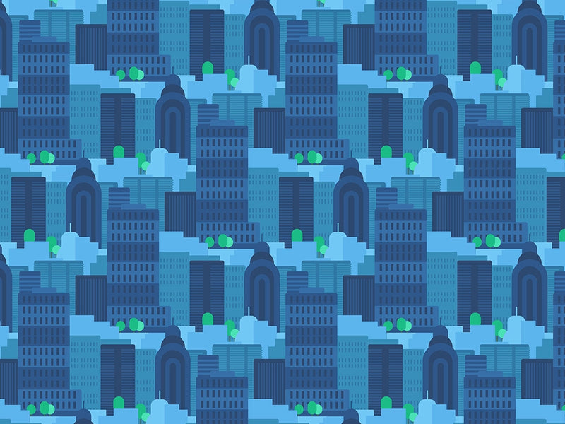 Big City Blues Cityscape Vinyl Wrap Pattern~Rwraps Series 914 Digitally Printed Vinyl Wrap~0
