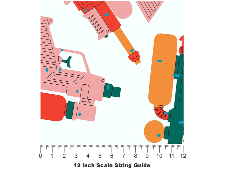 Big Guns Weapon Vinyl Film Pattern Size 12 inch Scale~Rwraps Big Guns Weapon Sizing Chart~2