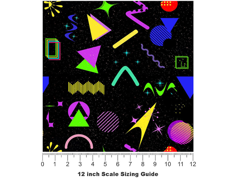 Big Zap Retro Vinyl Film Pattern Size 12 inch Scale~Rwraps Big Zap Retro Sizing Chart~2