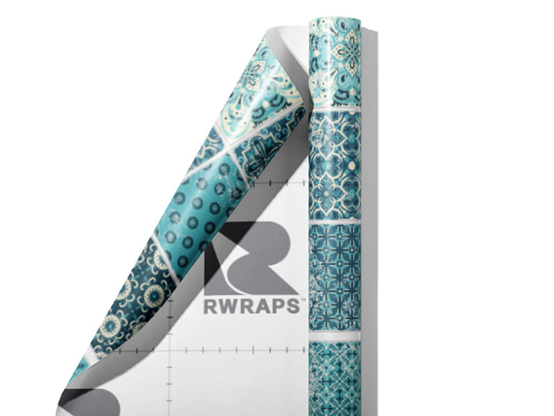 Biting Ice Tile Wrap Film Sheets~Rwraps Series 914 Biting Ice Tile Scrolled Sheet~4