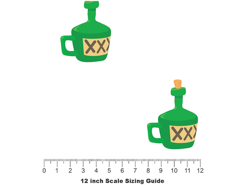 Biting Moonshine Alcohol Vinyl Film Pattern Size 12 inch Scale~Rwraps Biting Moonshine Alcohol Sizing Chart~2