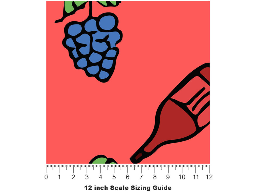 Bitter Red Alcohol Vinyl Film Pattern Size 12 inch Scale~Rwraps Bitter Red Alcohol Sizing Chart~2