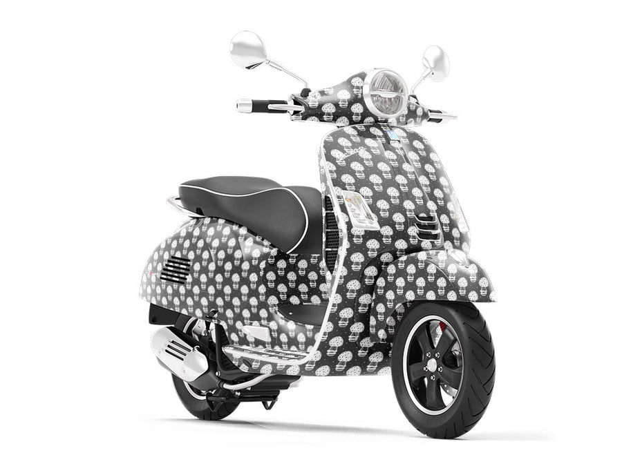 Black Amanita Mushroom Vespa Scooter Wrap Film