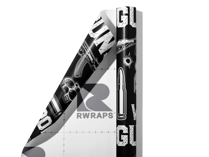 Black Arsenal Weapon Wrap Film Sheets~Rwraps Series 914 Black Arsenal Weapon Scrolled Sheet~3