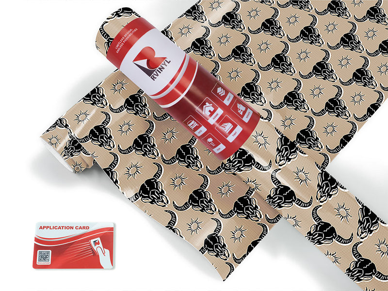 black buffalo skull and bones Craft Vinyl Roll