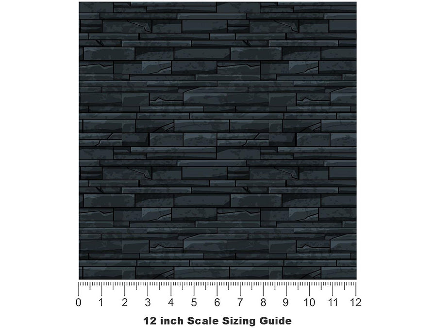 Black Coral Brick Vinyl Film Pattern Size 12 inch Scale~Rwraps Black Coral Brick Sizing Chart~3