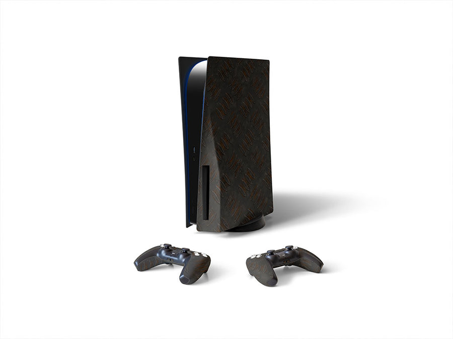 black corrosion diamond plate Sony PS5 DIY Skin
