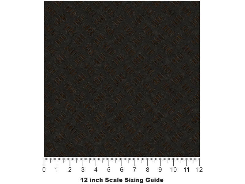 Black Corrosion Diamond Plate Vinyl Film Pattern Size 12 inch Scale~Rwraps Black Corrosion Sizing Chart~2