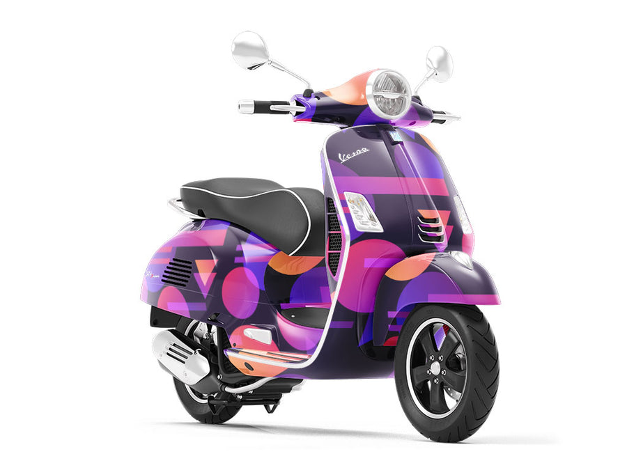 Black Cosmopolitan Abstract Vespa Scooter Wrap Film