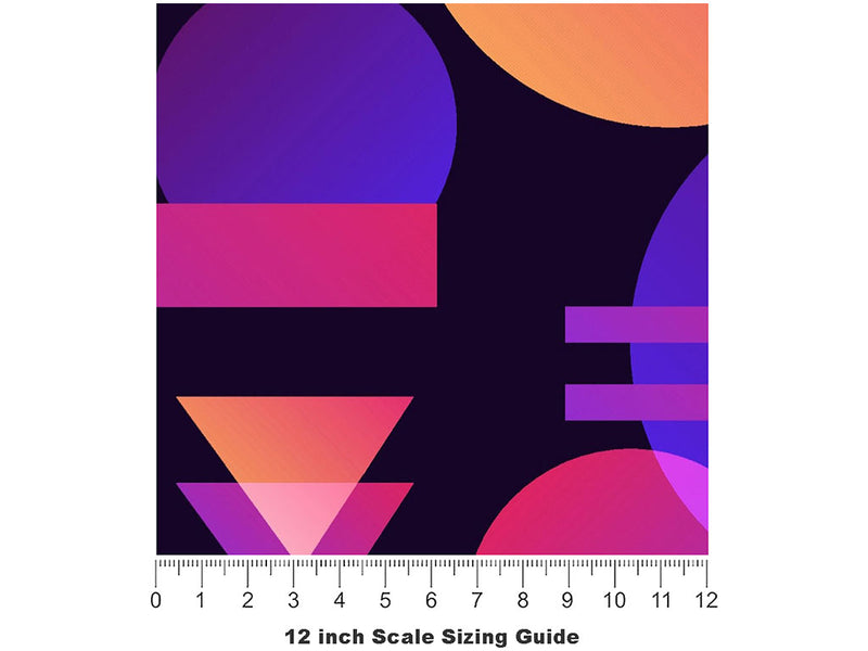 Black Cosmopolitan Abstract Vinyl Film Pattern Size 12 inch Scale~Rwraps Black Cosmopolitan Abstract Sizing Chart~2