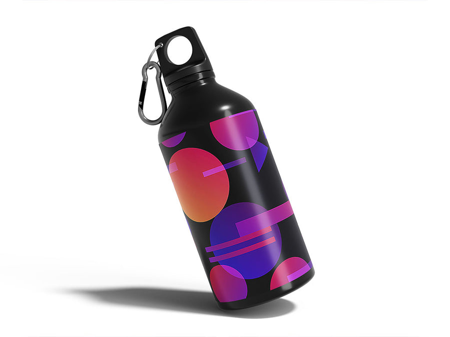 black cosmopolitan abstract geometric Water Bottle DIY Stickers