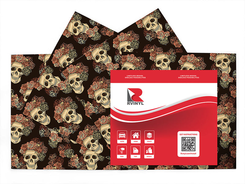 black crown skull and bones Craft Vinyl Sheet Pack