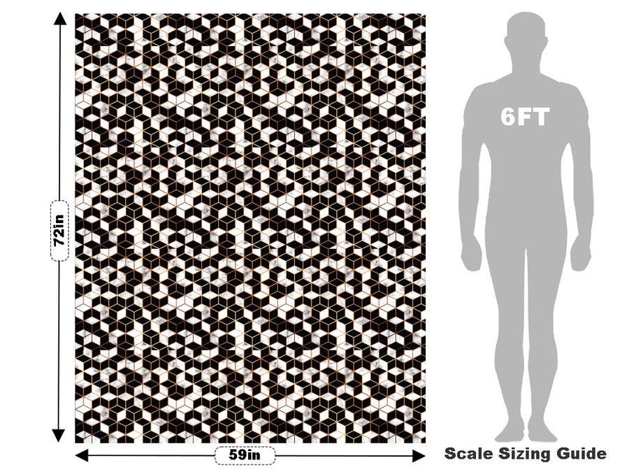 Black Cubes Tile Vehicle Wrap Scale~Rwraps Series 914 Black Cubes Tile Measurements~2