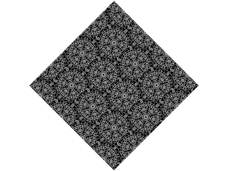 Black Cylindrical Mandala Vinyl Wrap Pattern